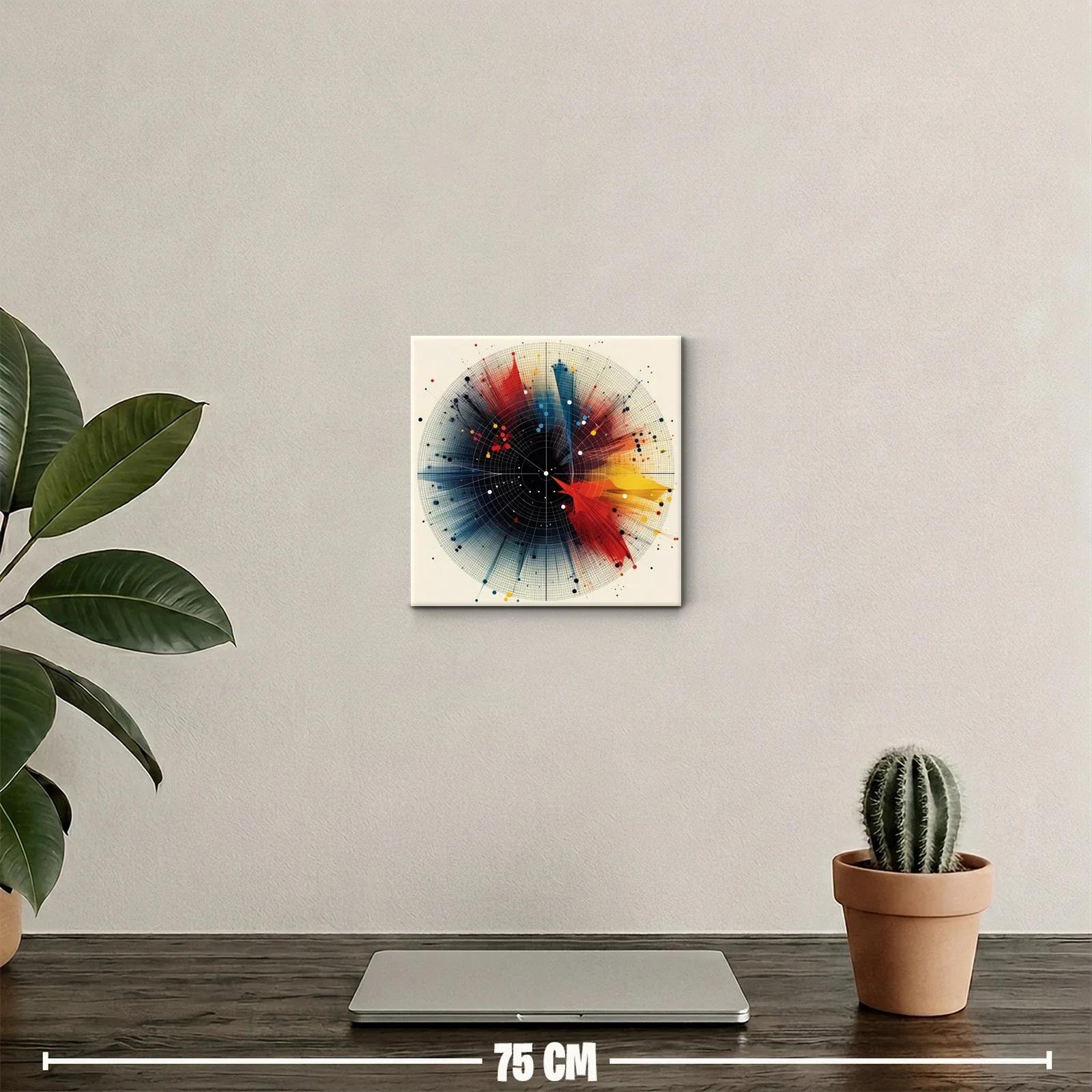 Arte circular abstracto con vibrantes toques de color rojo y azul — miniatura 2