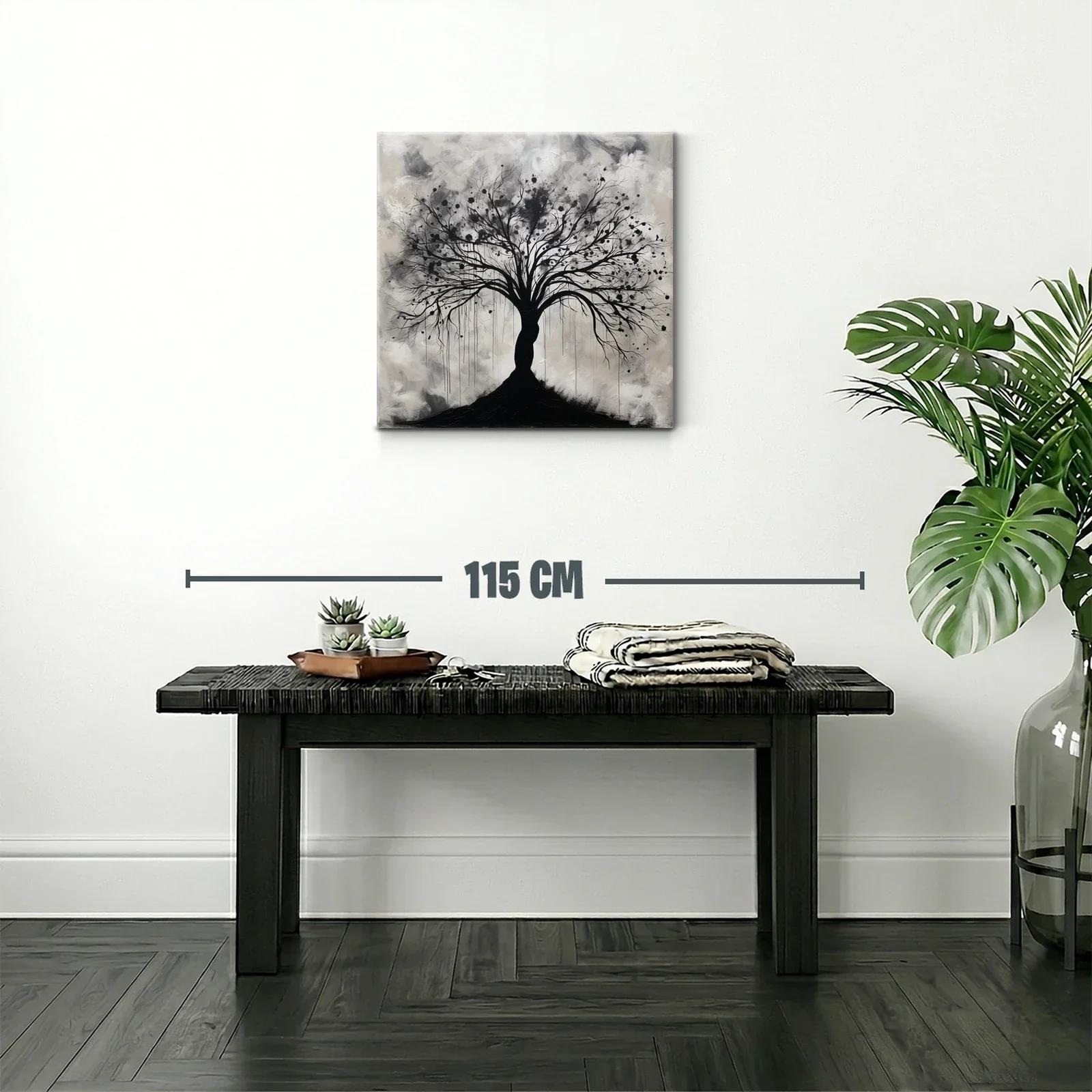 Árbol estilizado en tonos grises y negros para un ambiente elegante — miniatura 2