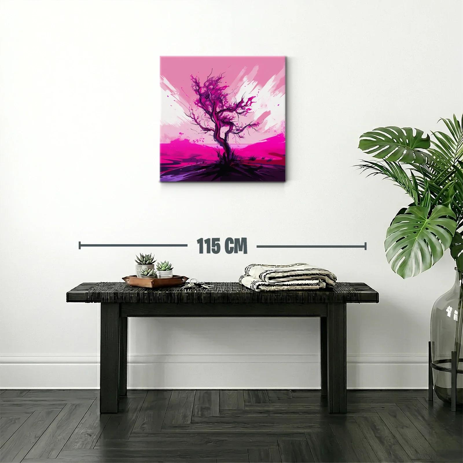 Árbol vibrante en tonos fucsias y rosas intensos — miniatura 2
