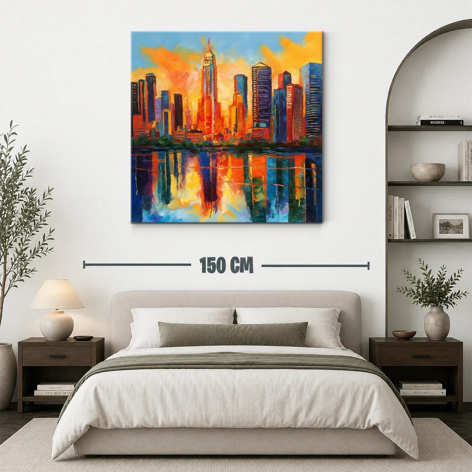 Atardecer vibrante en ciudad con reflejos impresionantes — miniatura 3