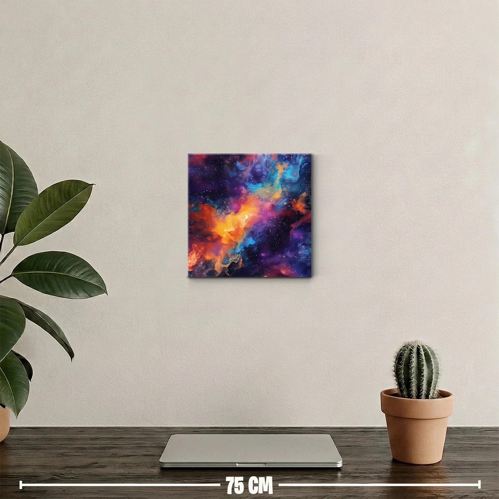 Cuadro vibrante con nebulosa cósmica y colores intensos — miniatura 2