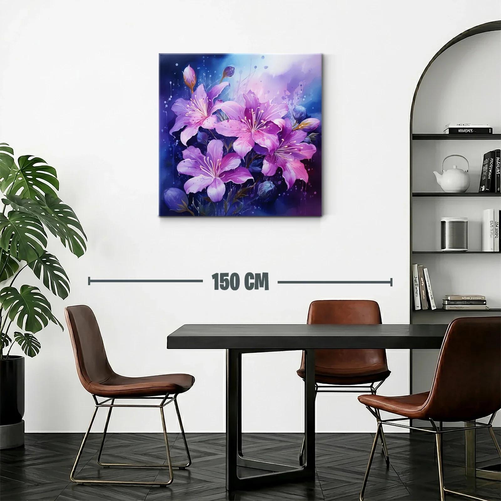Cuadro con diseño floral en tonos violetas y lilas delicados — miniatura 2