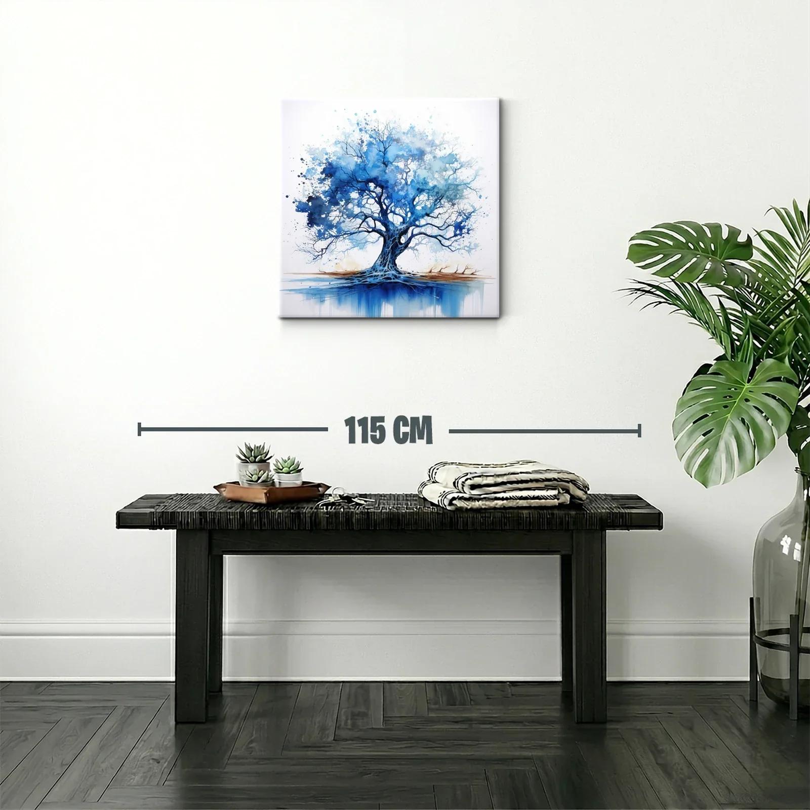 Árbol azul vibrante con raíces profundas y ramas extendidas — miniatura 2