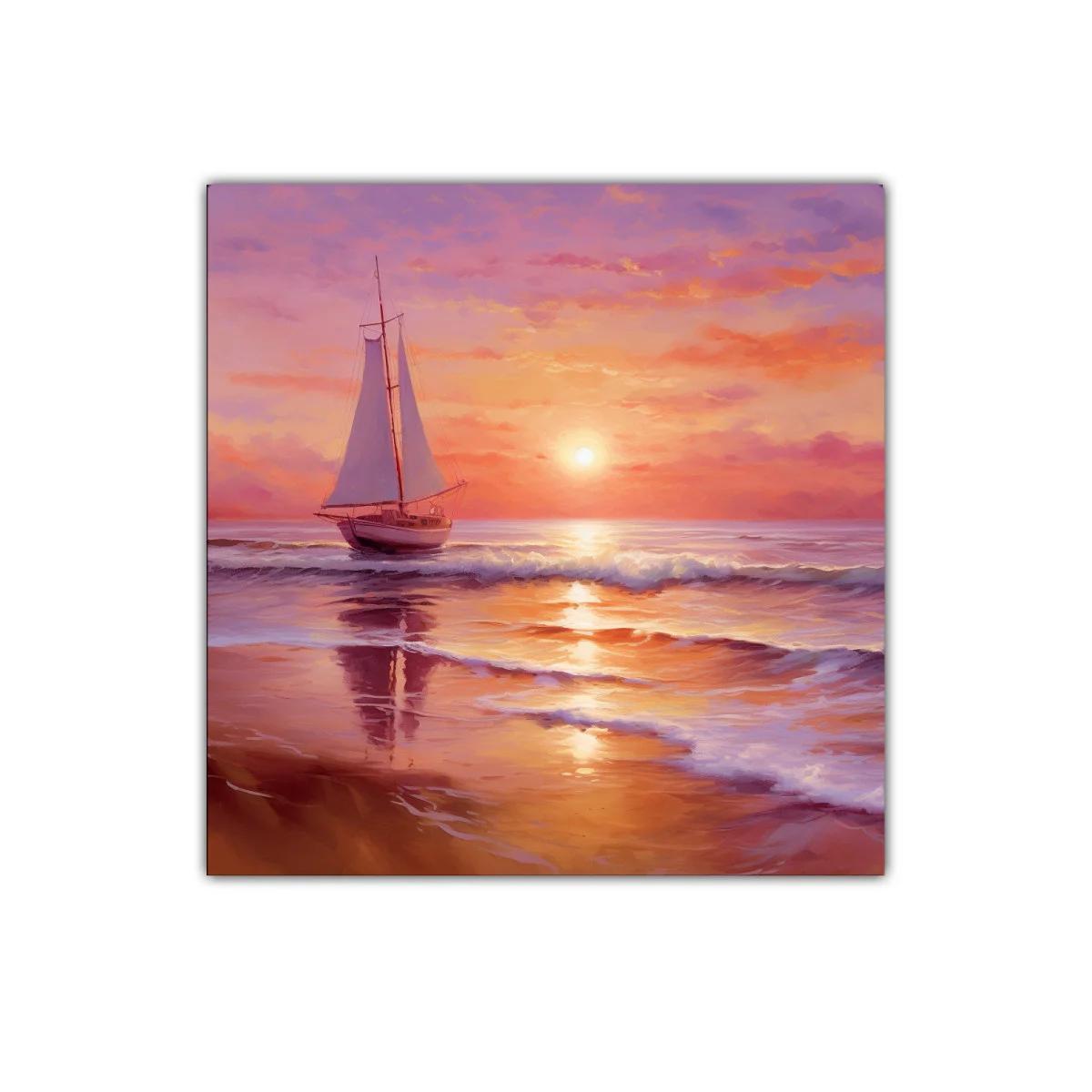 Atardecer sereno con velero navegando en mar tranquilo — imagen principal