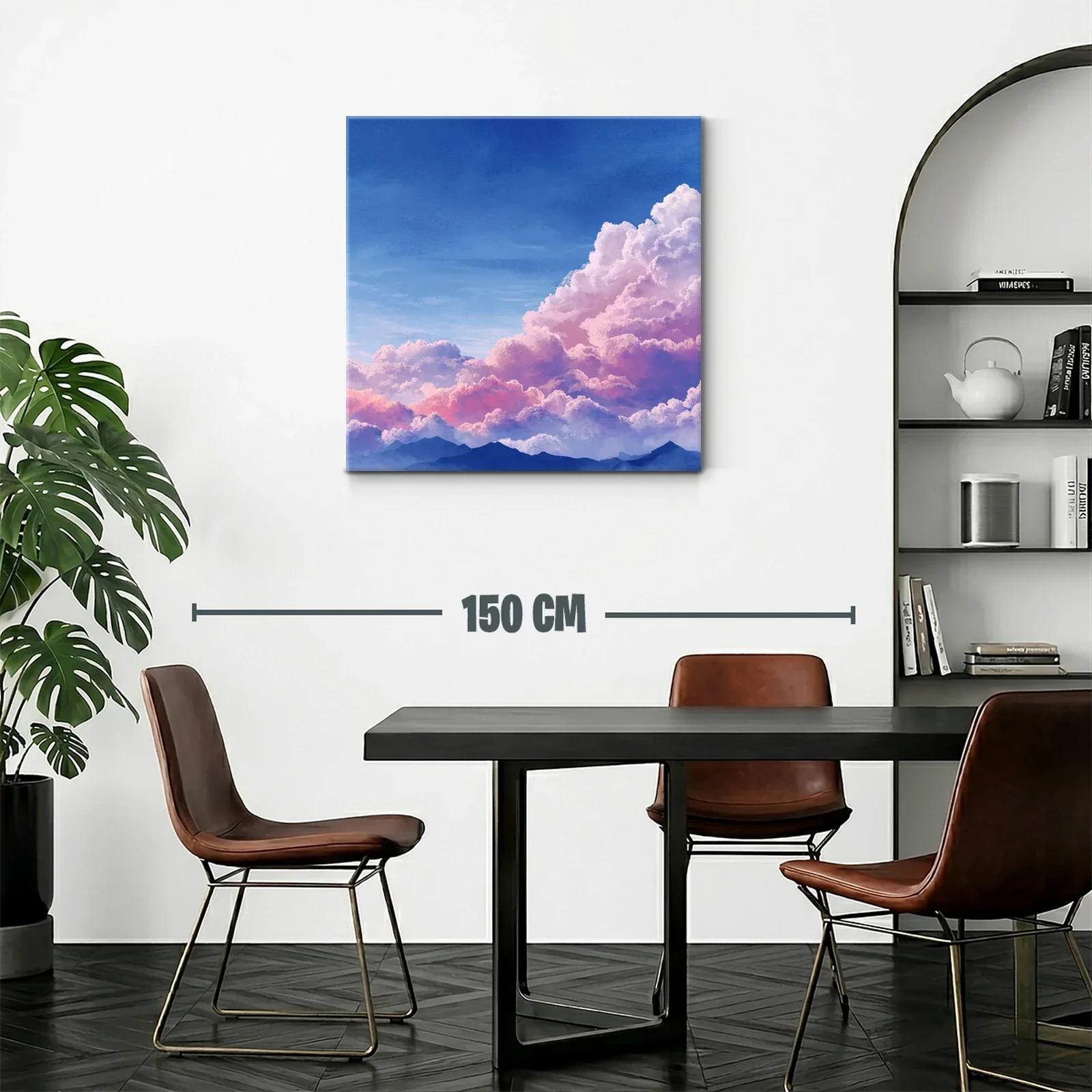 Cielo crepuscular con nubes rosas y montañas azuladas — miniatura 2