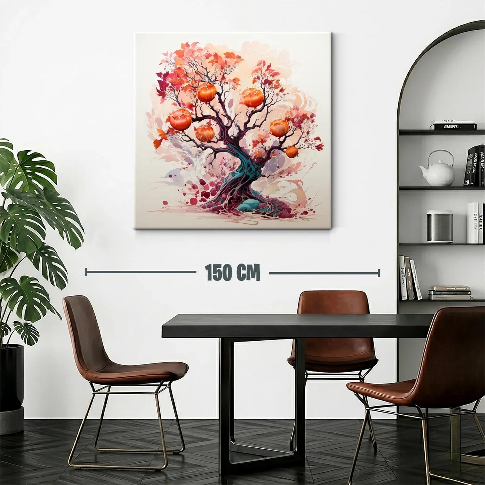 Árbol de frutos vibrantes en tonos cálidos y púrpuras — miniatura 2