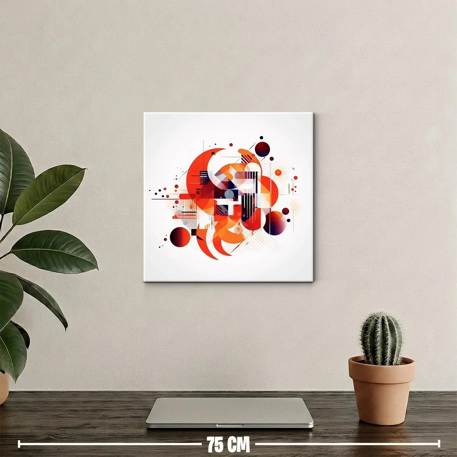 Composición abstracta de círculos y líneas en tonos cálidos — miniatura 2