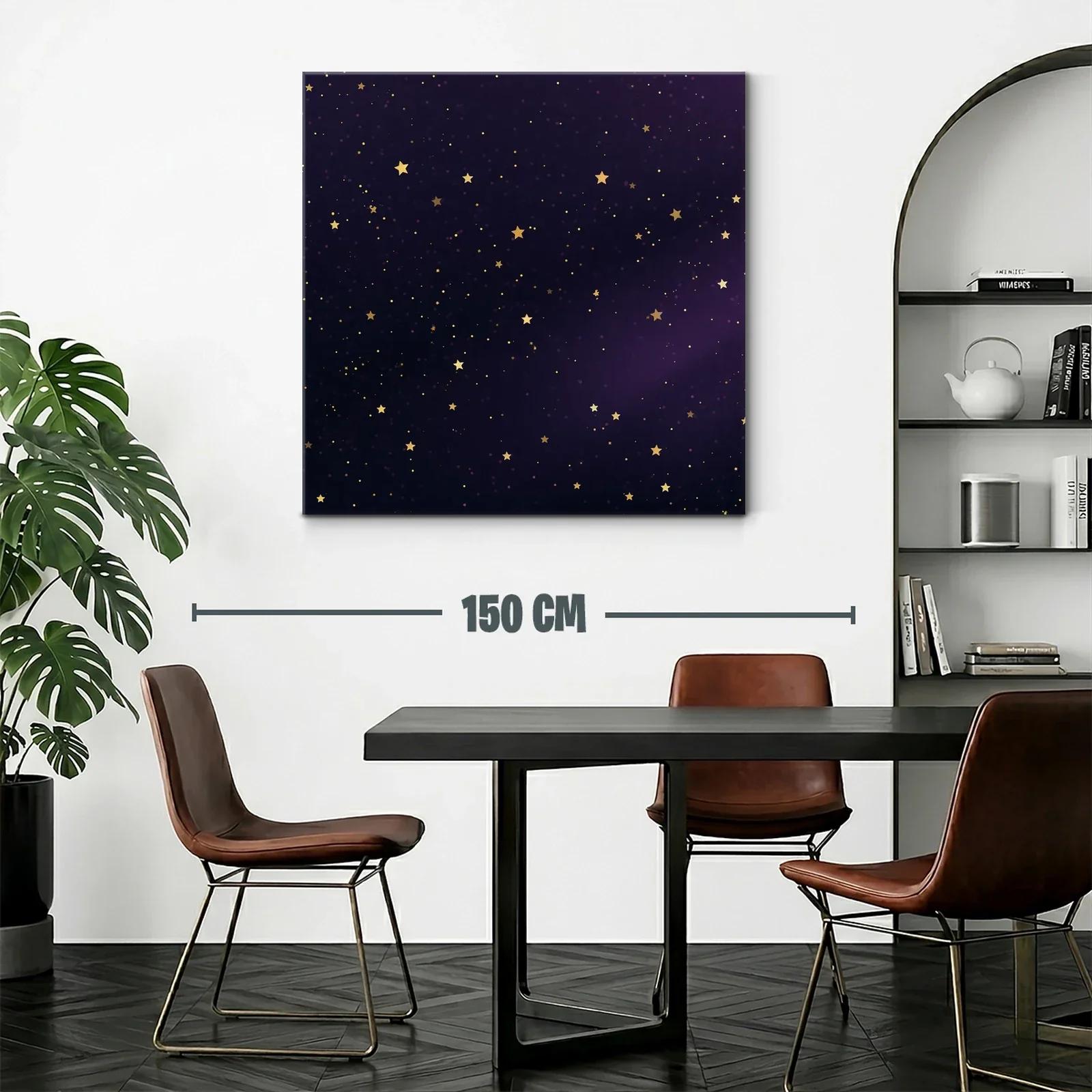 Cuadro Estrellado con Fondo Nocturno en Tonos Morados — miniatura 2