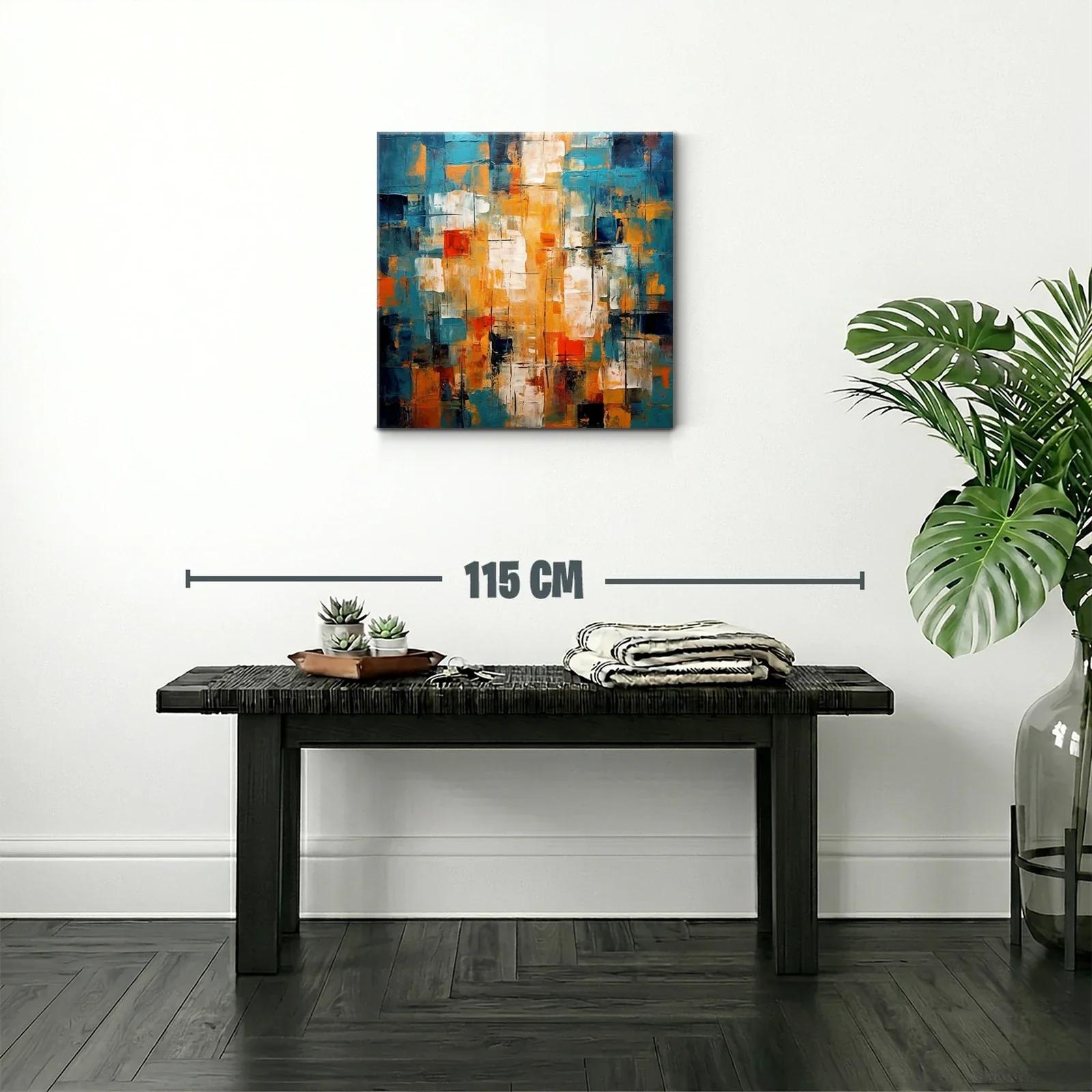 Cuadro abstracto con juego de luces y contrastes cálidos — miniatura 2