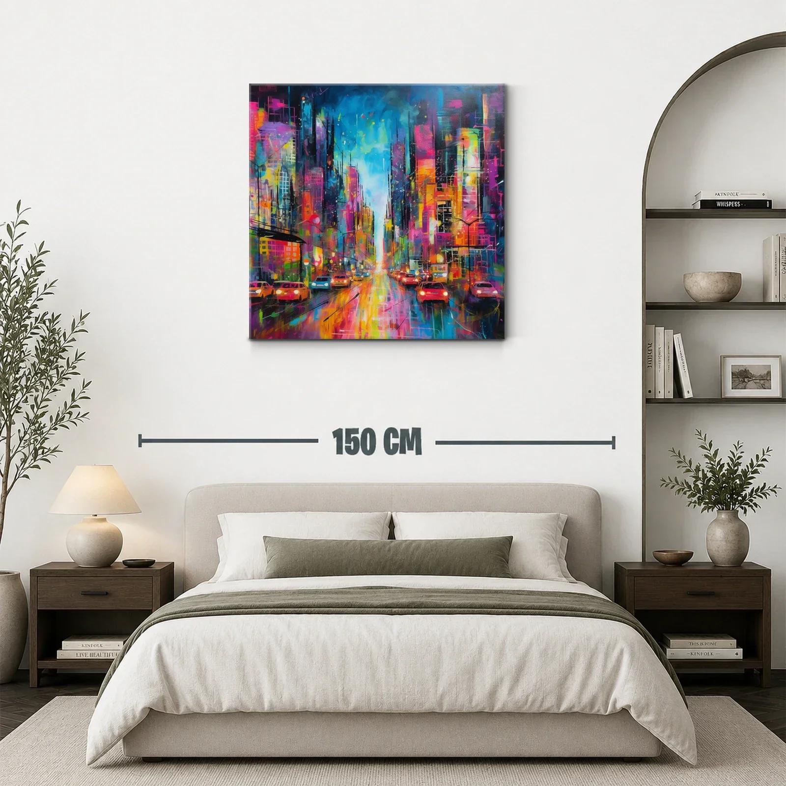 Ciudad vibrante llena de luces y movimiento urbano — miniatura 3