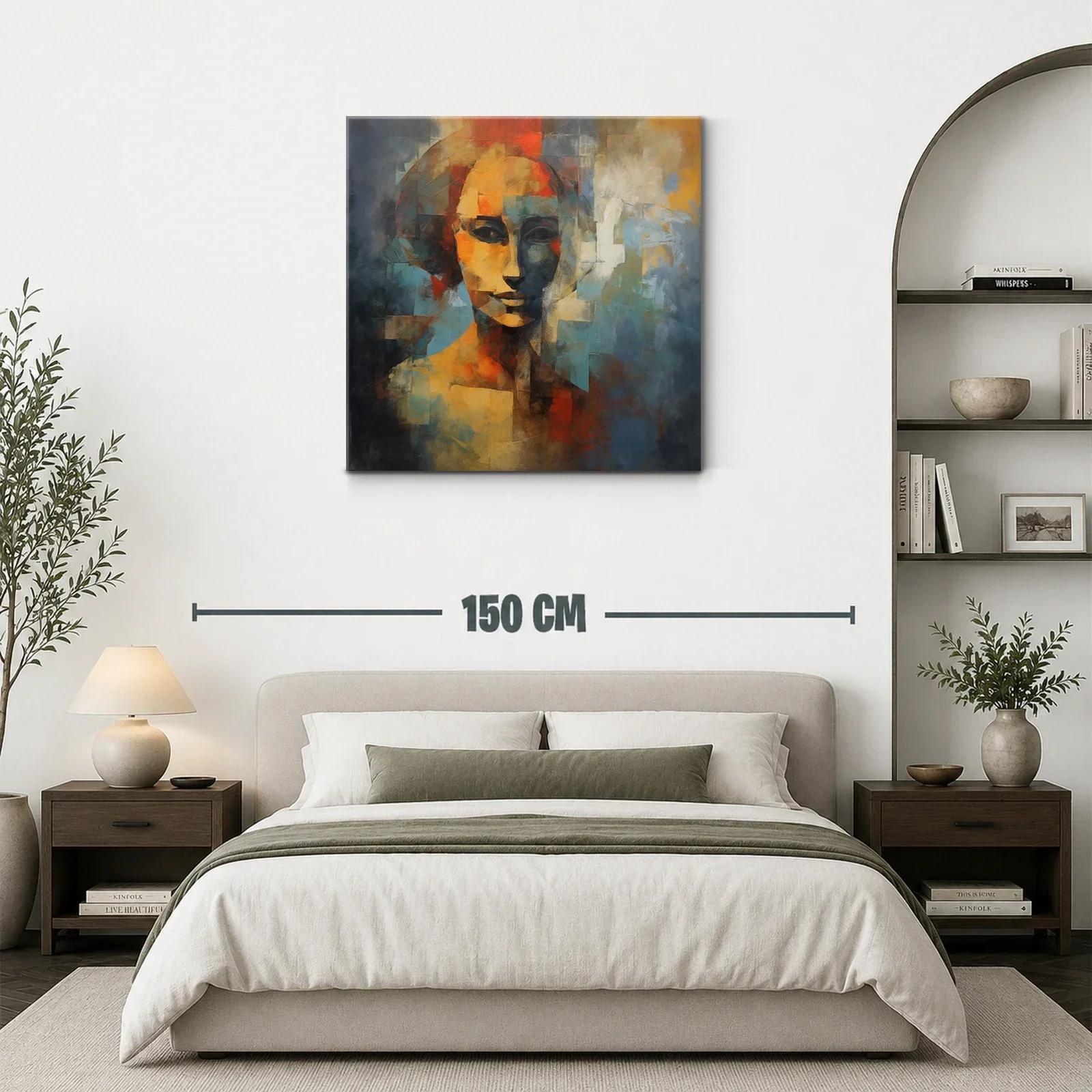 Rostro abstracto en tonos cálidos y fríos — miniatura 3