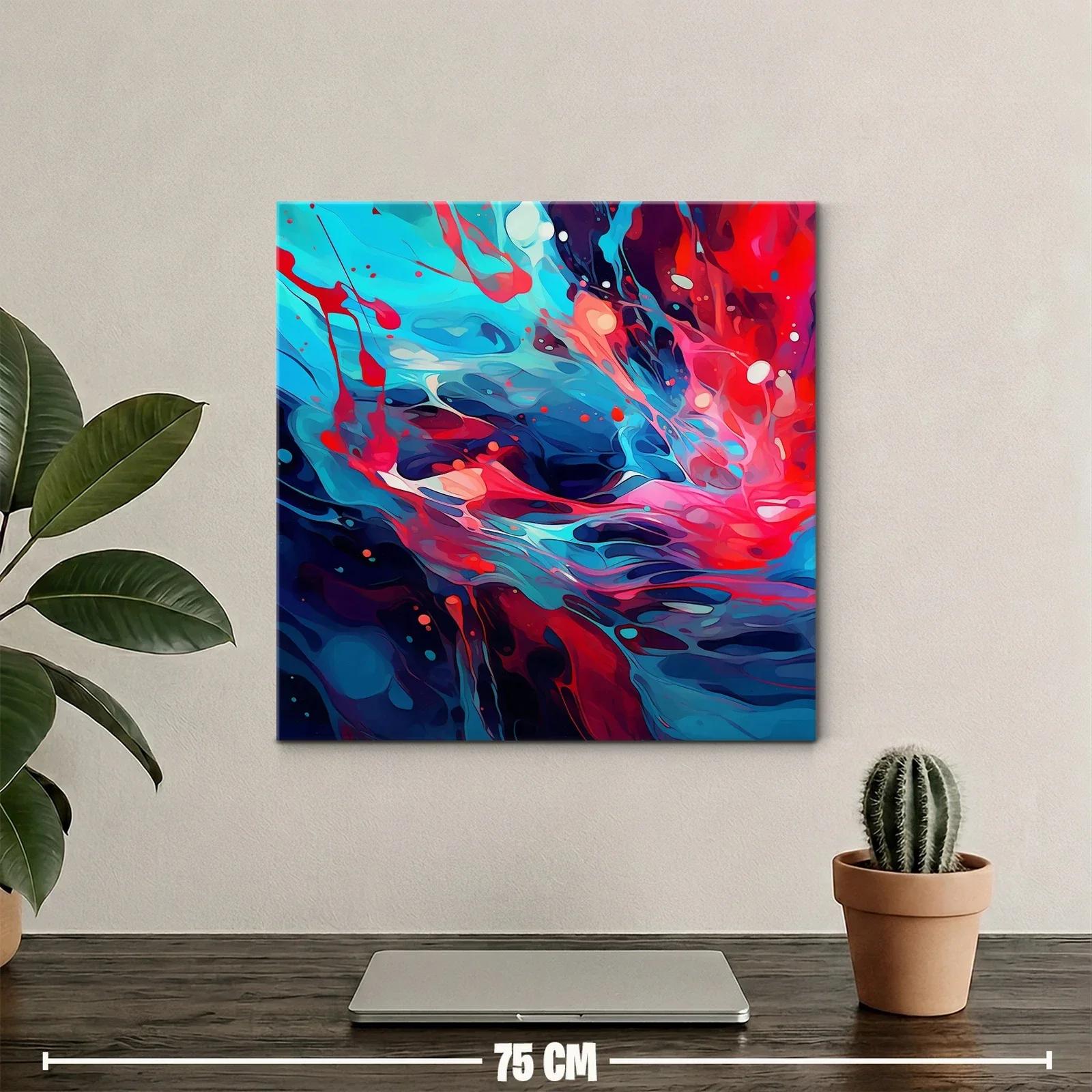 Vibrante composición abstracta con tonos rojos y azules — miniatura 2
