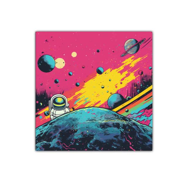 Espacio Cosmos con Astronauta en Fondo Vibrante