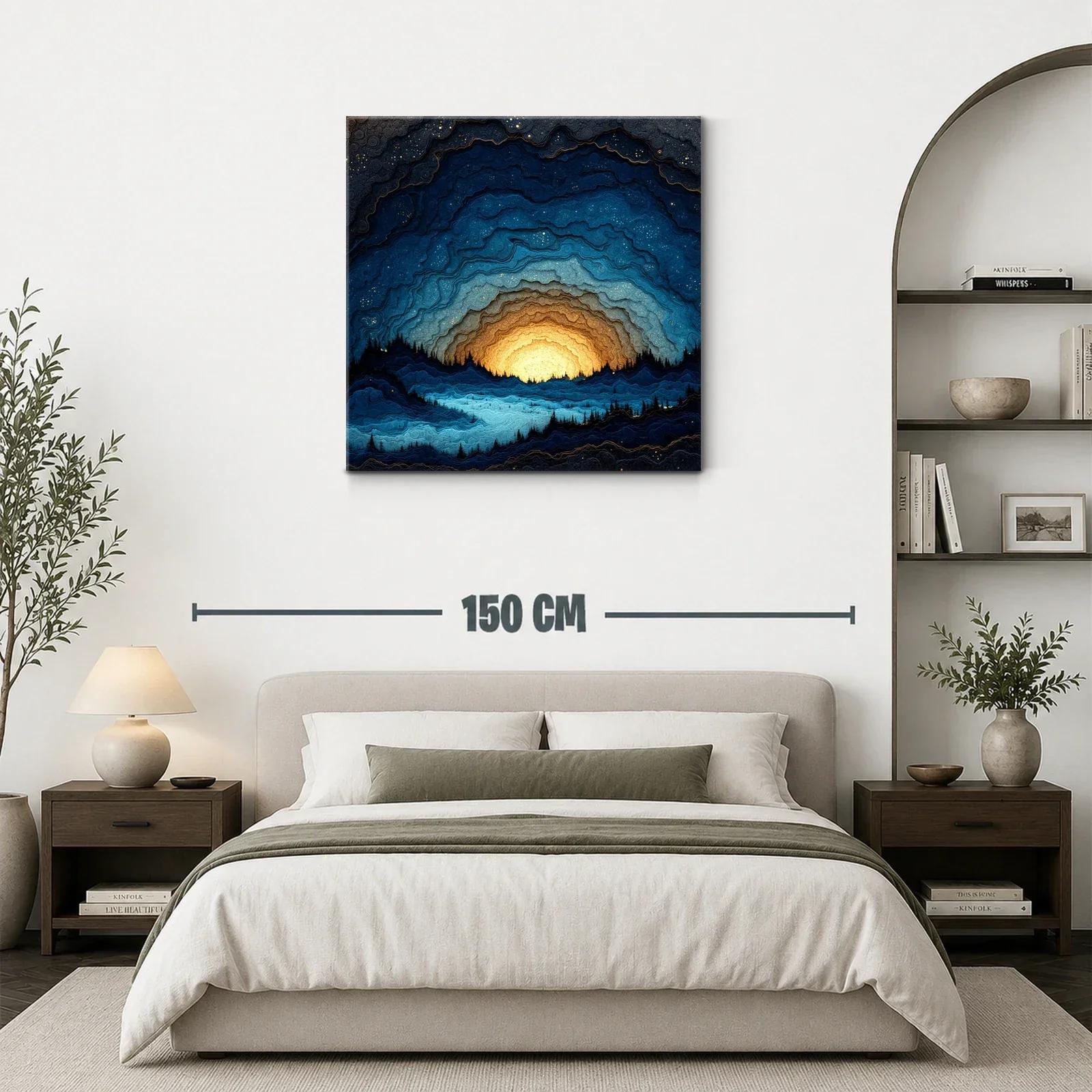 Atardecer estrellado en montañas onduladas azuladas — miniatura 3