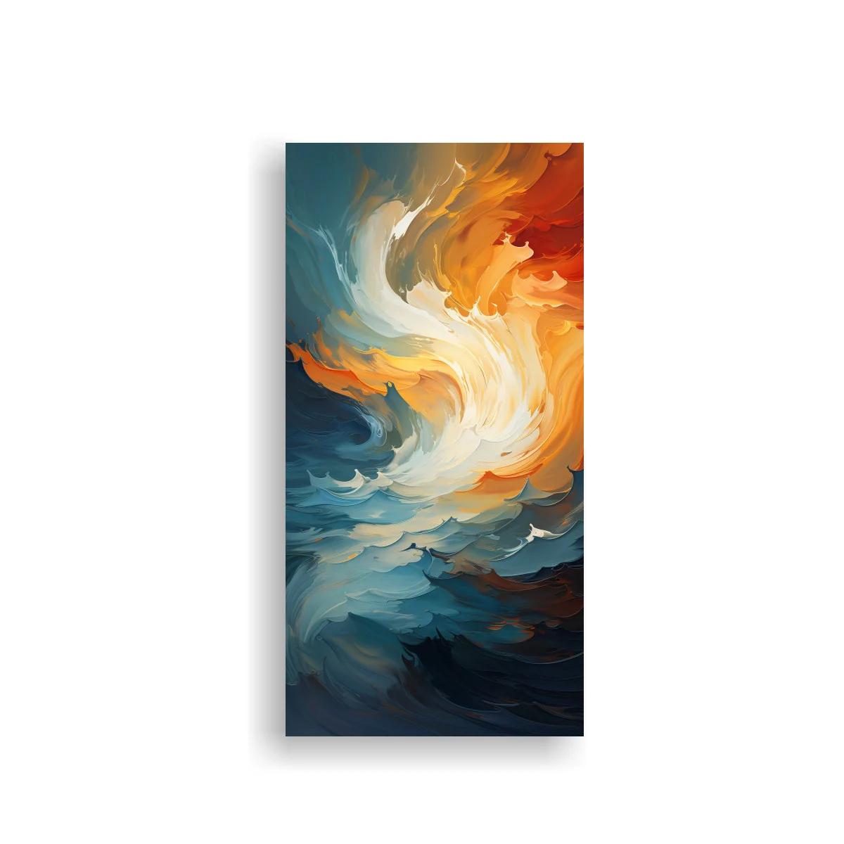 Cuadro remolino de olas en azul y naranja — imagen principal