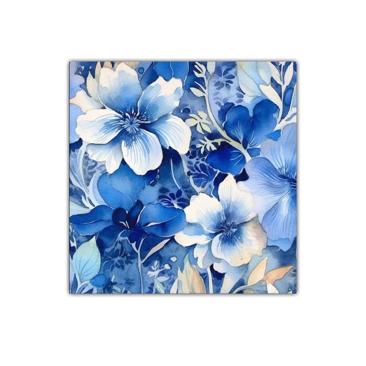 Cuadro floral en tonos azules para decoración elegante — imagen principal
