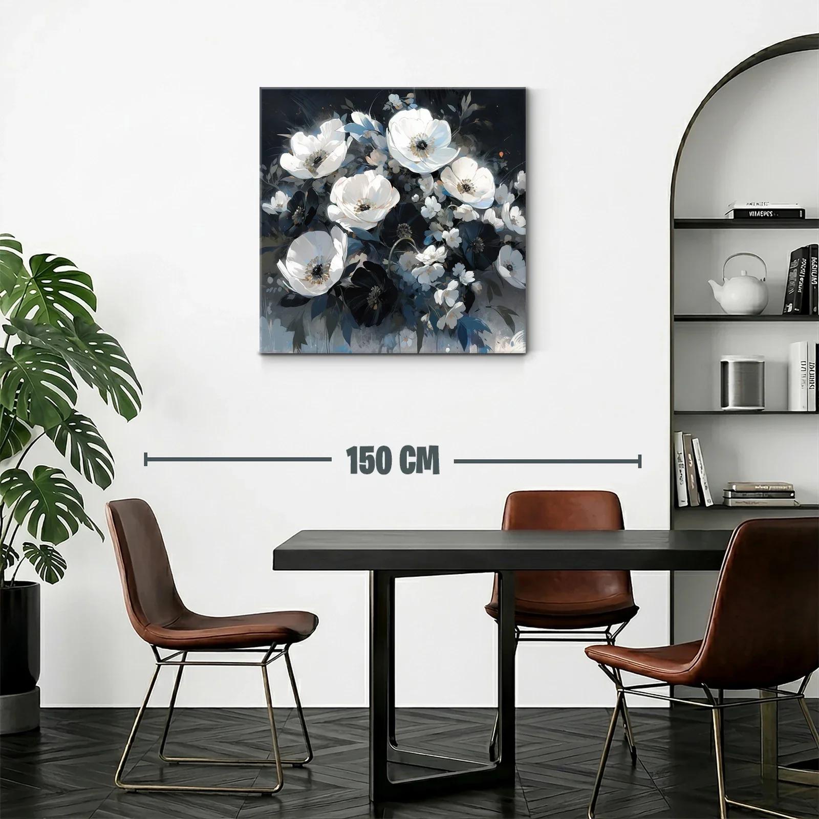 Ramo de flores blancas y negras con estilo romántico — miniatura 2