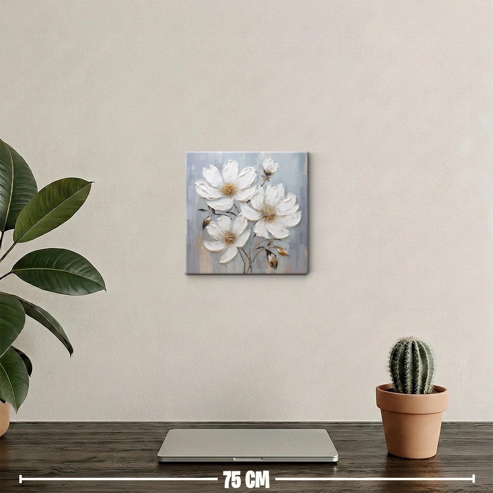 Cuadro decorativo elegante con flores blancas delicadas — miniatura 2