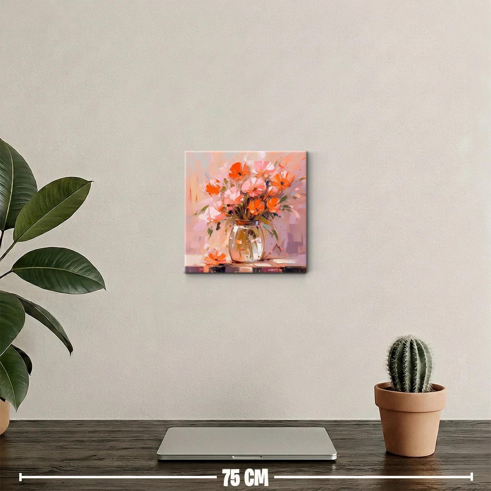 Cuadro floral con bouquet en tonos cálidos y suaves — miniatura 2