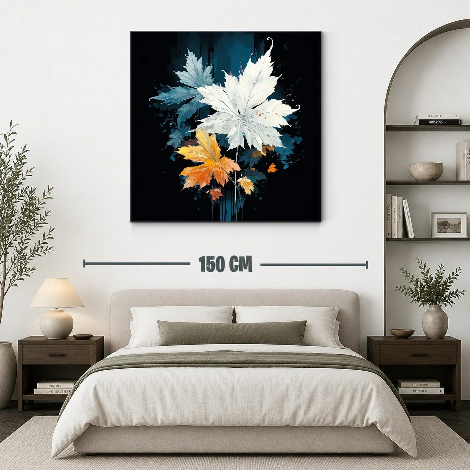 Composición artística de hojas en tonos blanco y naranja — miniatura 3