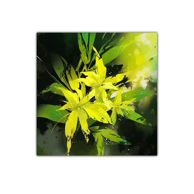 Lágrimas de luz en flores amarillas vibrantes