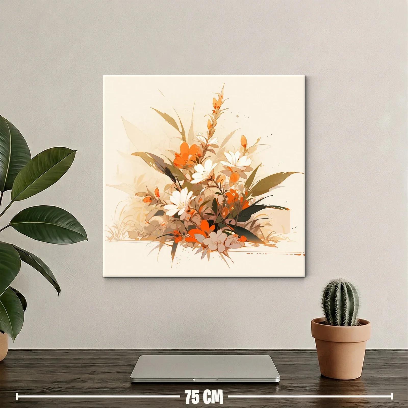 Composición floral cálida con tonos tierra y naranjas vibrantes — miniatura 2