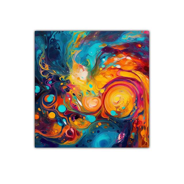 Cuadro abstracto con explosión de colores vibrantes