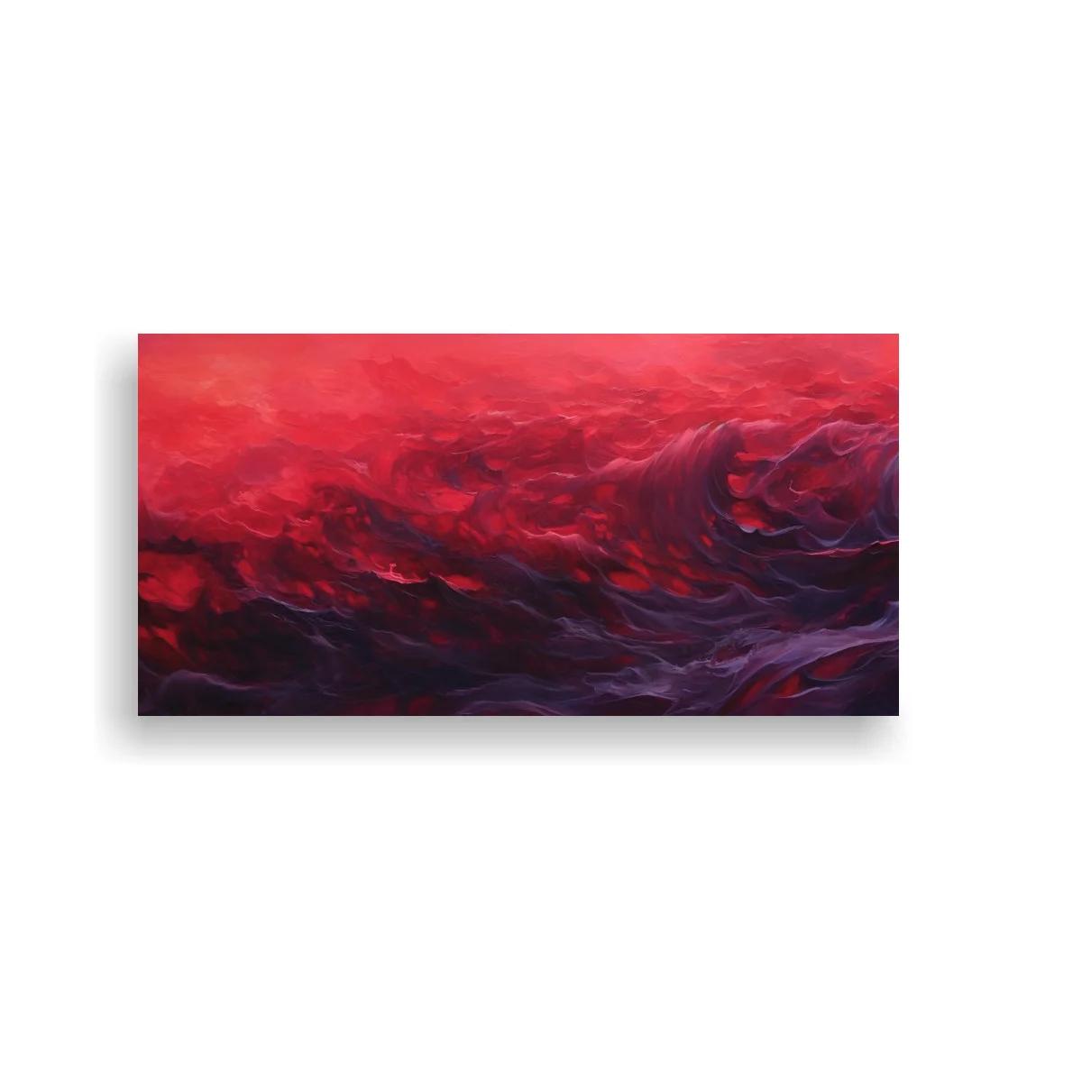 Cuadro olas carmesí con ondas panorámicas — imagen principal