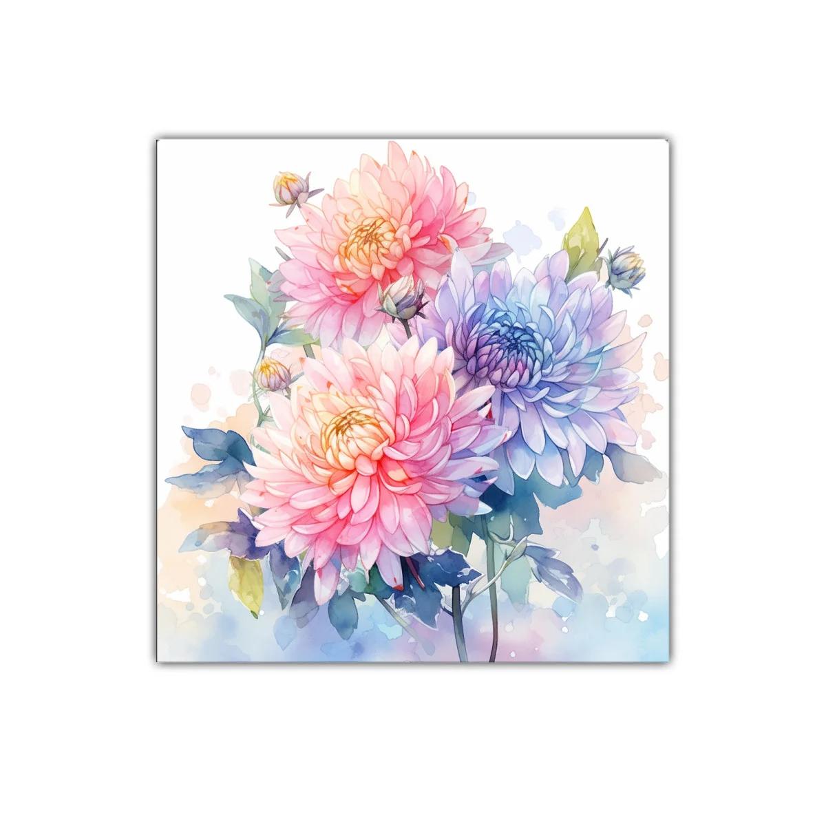 Cuadro decorativo con flores vibrantes en tonos pastel