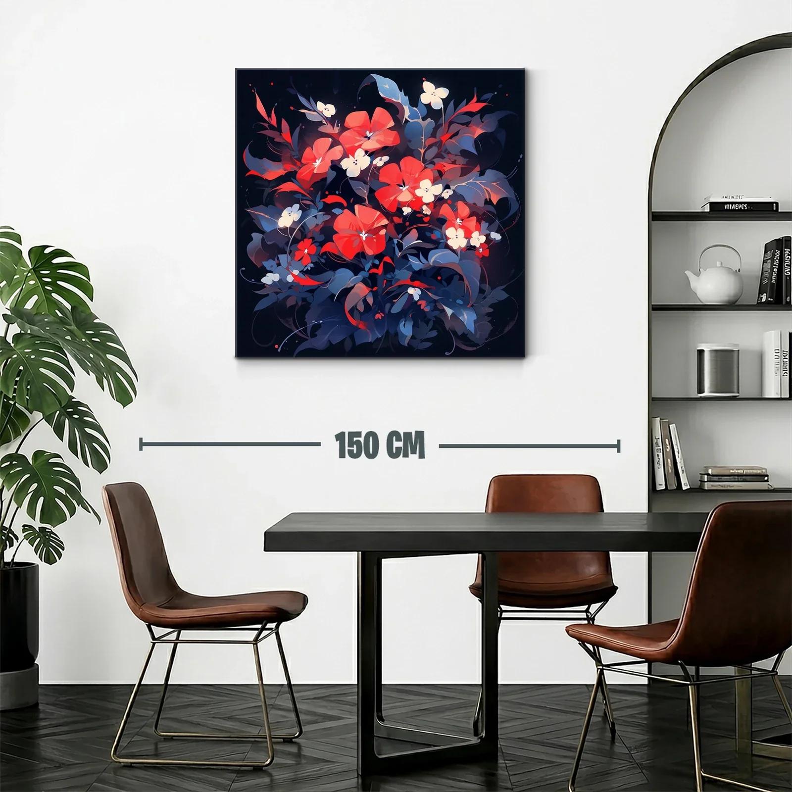 Flores vibrantes con tonos rojos y azules intensos — miniatura 2