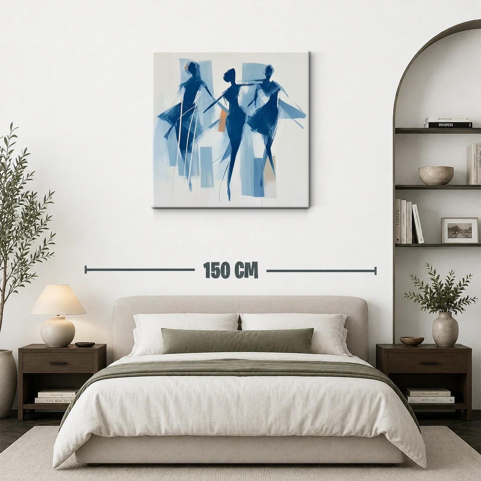 Danza abstracta en tonos azules y toques cálidos — miniatura 3