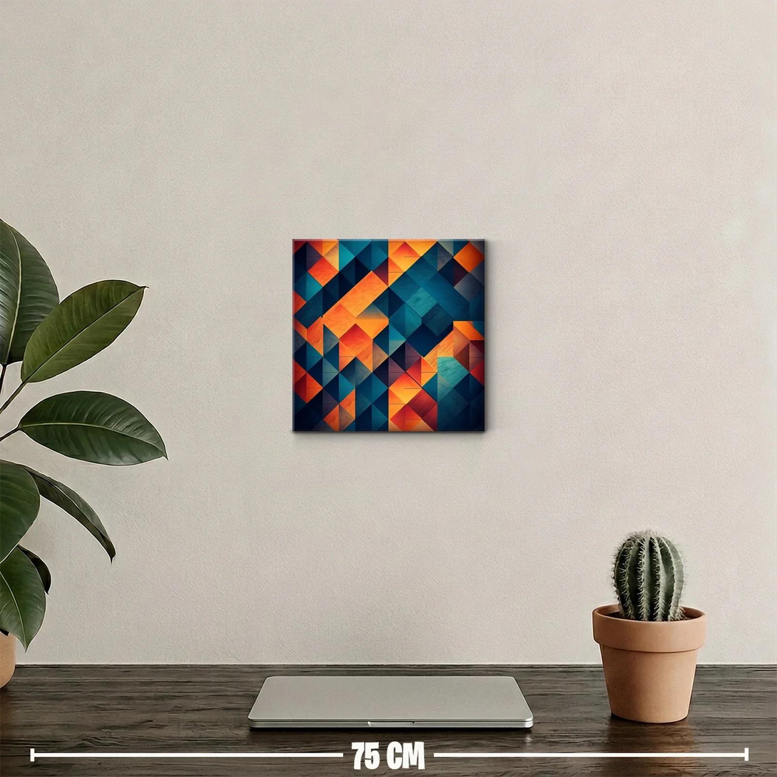 Composición geométrica vibrante en tonos cálidos y fríos — miniatura 2
