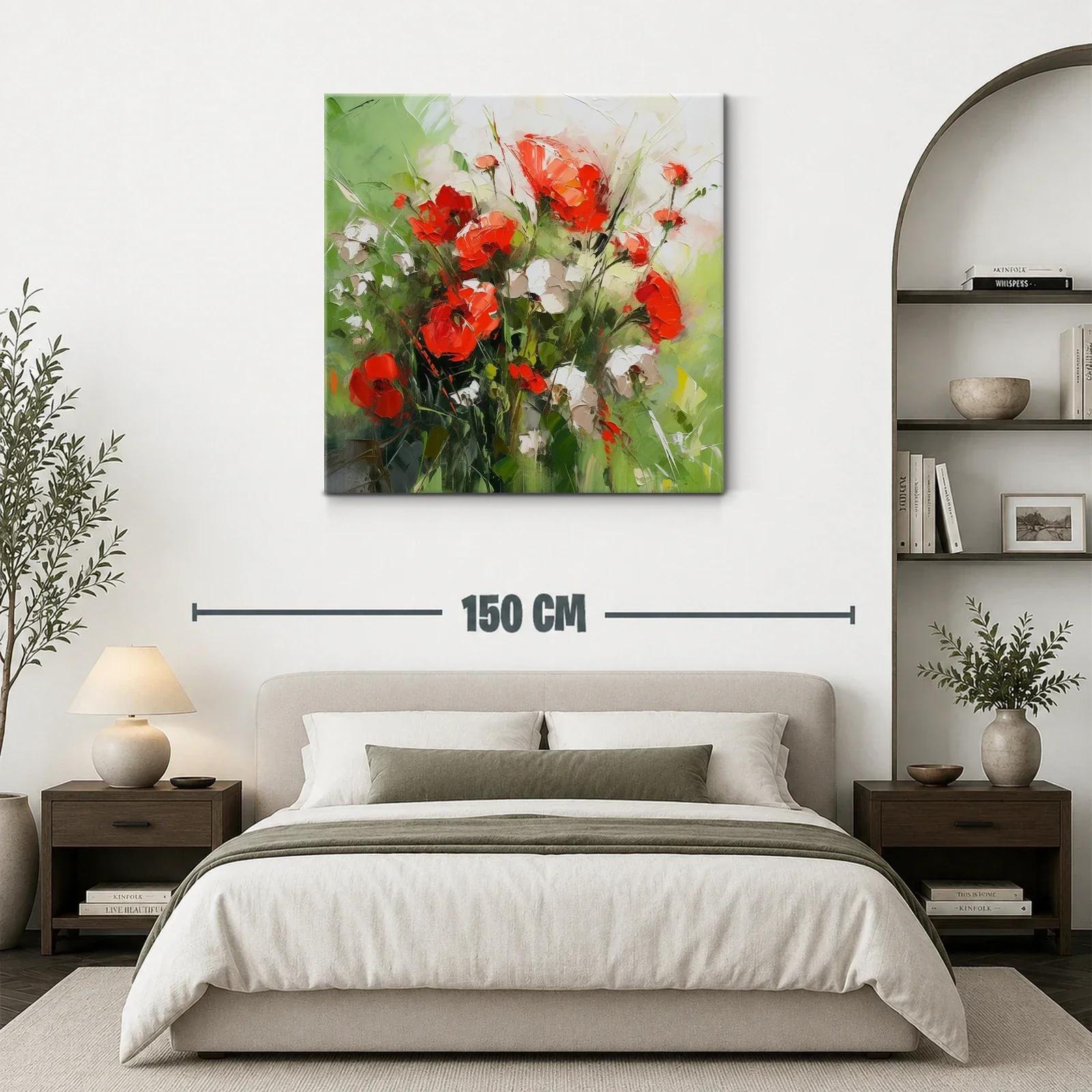 Cuadro floral vibrante con amapolas y naturaleza fresca — miniatura 3