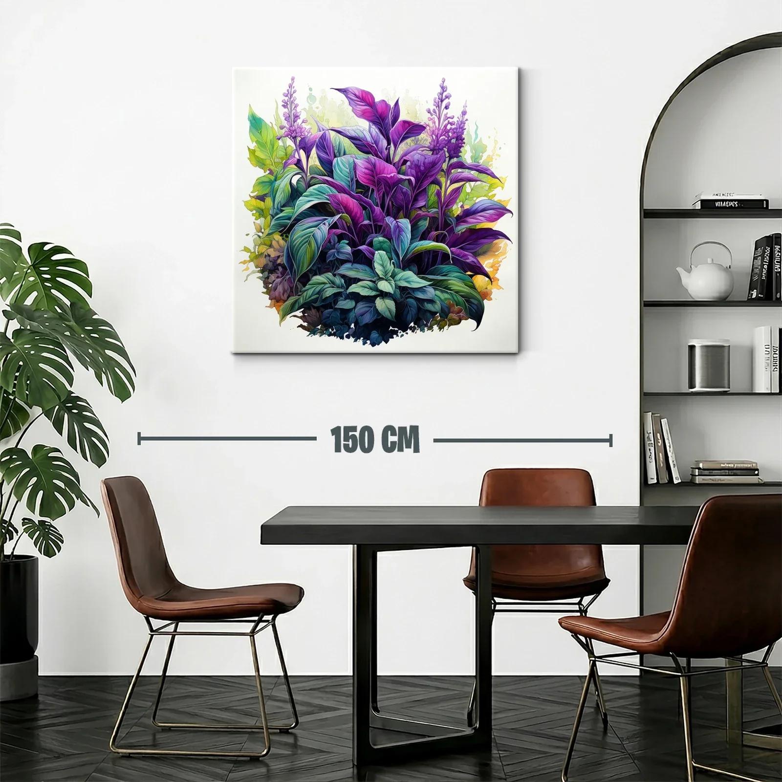 Exuberante Composición de Hojas en Tonos Violeta y Verde — miniatura 2
