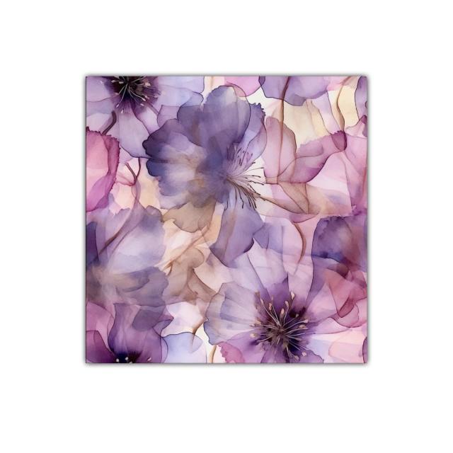 Cuadro decorativo flores en tonos lavanda y rosa suave