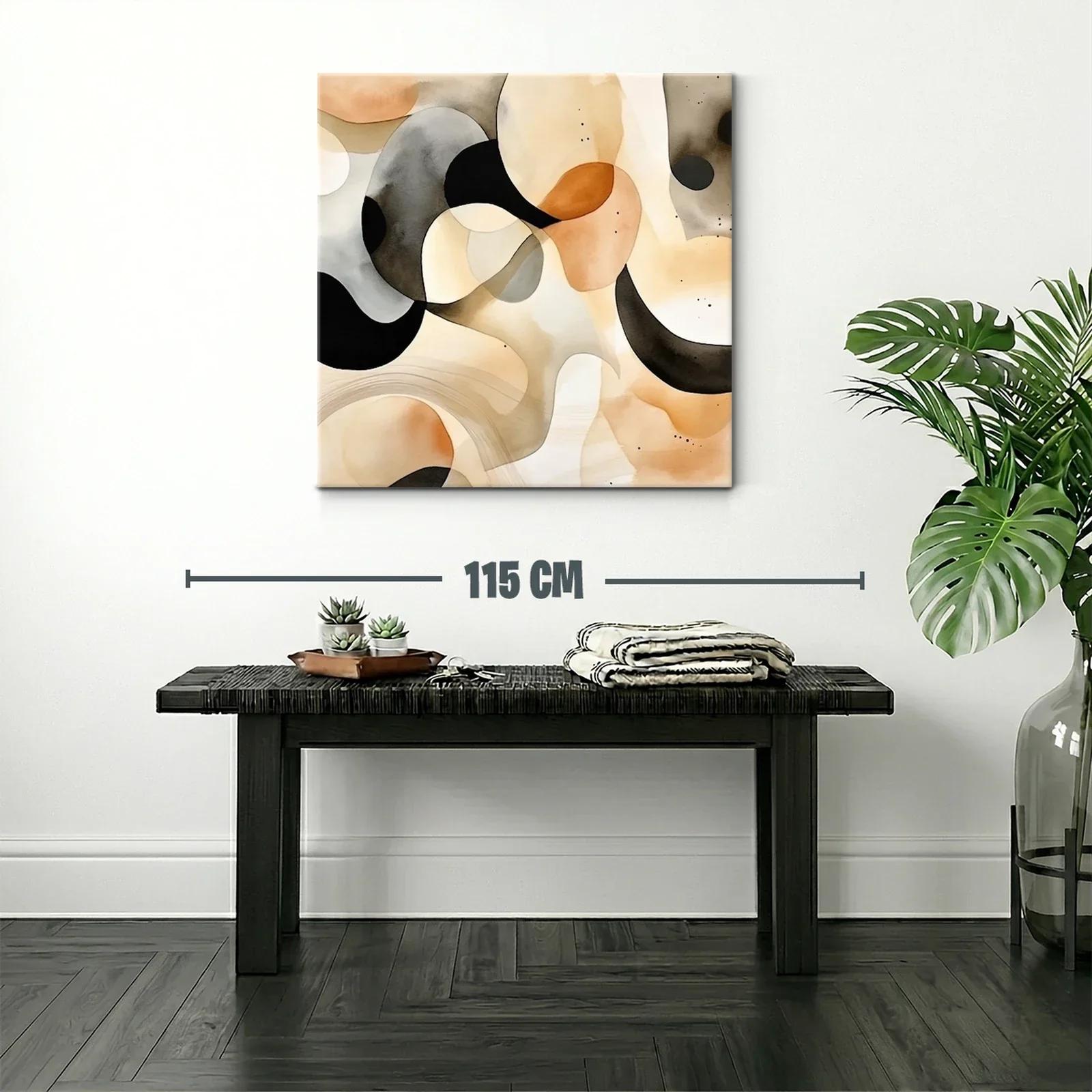 Composición abstracta con tonos tierra y negros suaves — miniatura 2