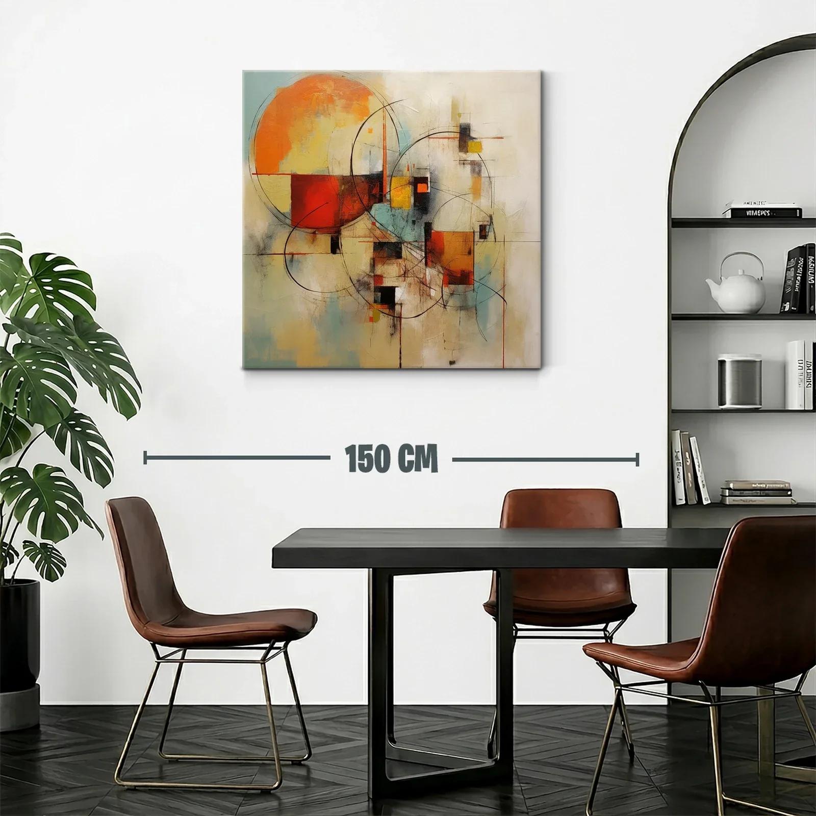 Composición abstracta en tonos cálidos y líneas dinámicas — miniatura 2