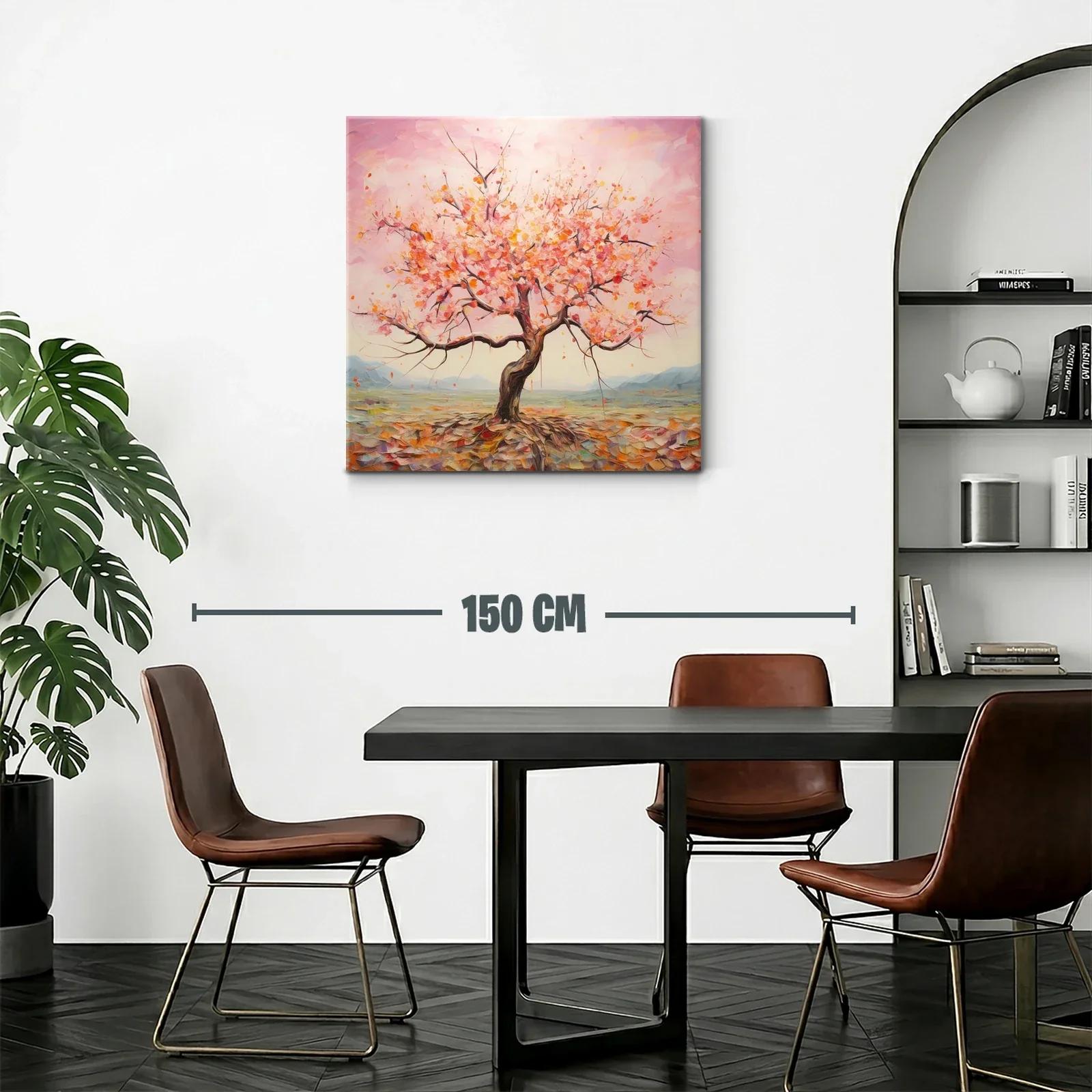 Árbol en flor con tonos cálidos y paisaje suave — miniatura 2