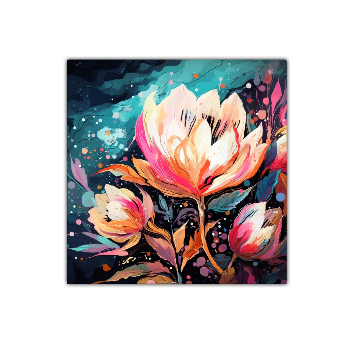 Flor abstracta vibrante con colores intensos y diseño moderno — imagen principal