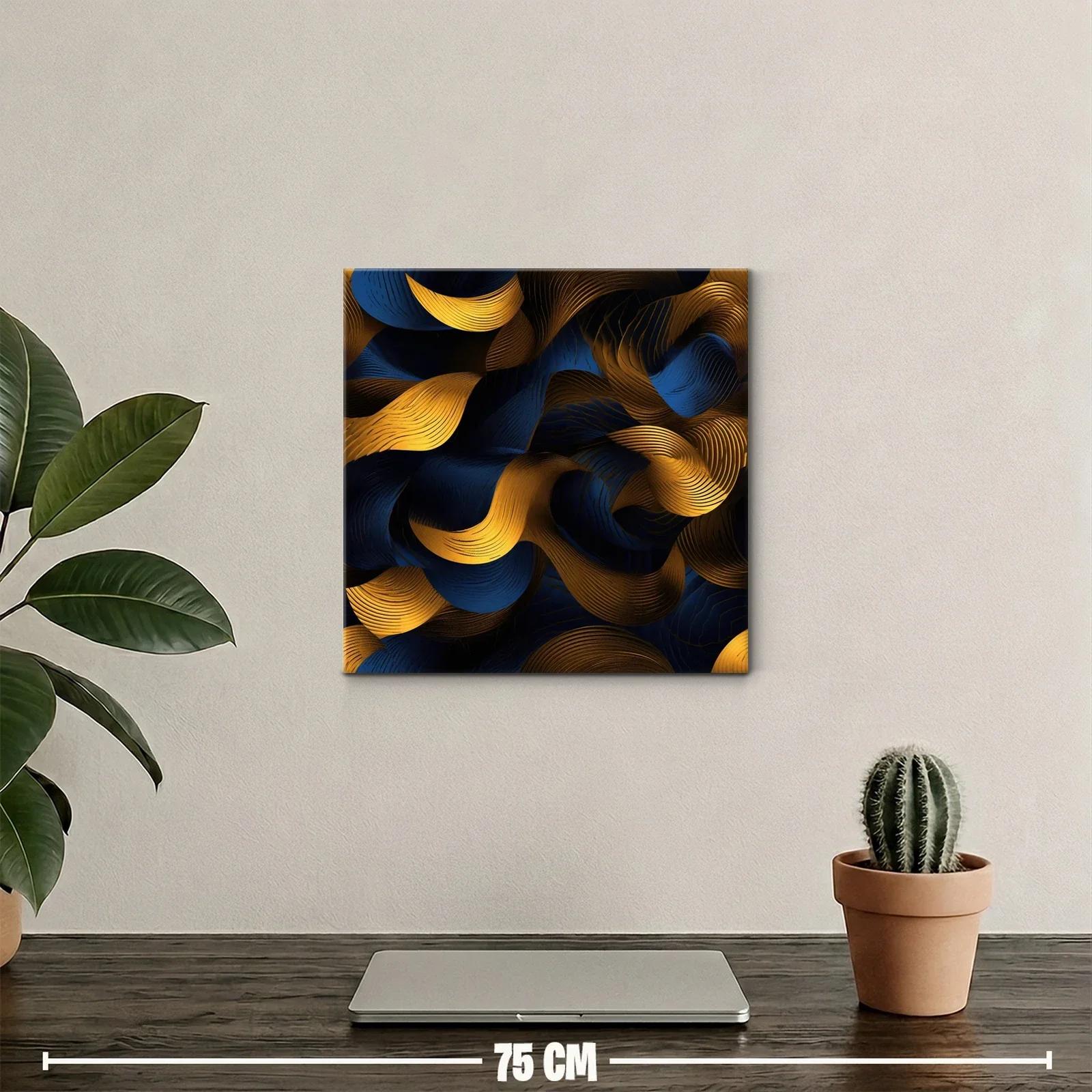 Composiciones fluidas en tonos dorados y azul profundo — miniatura 2