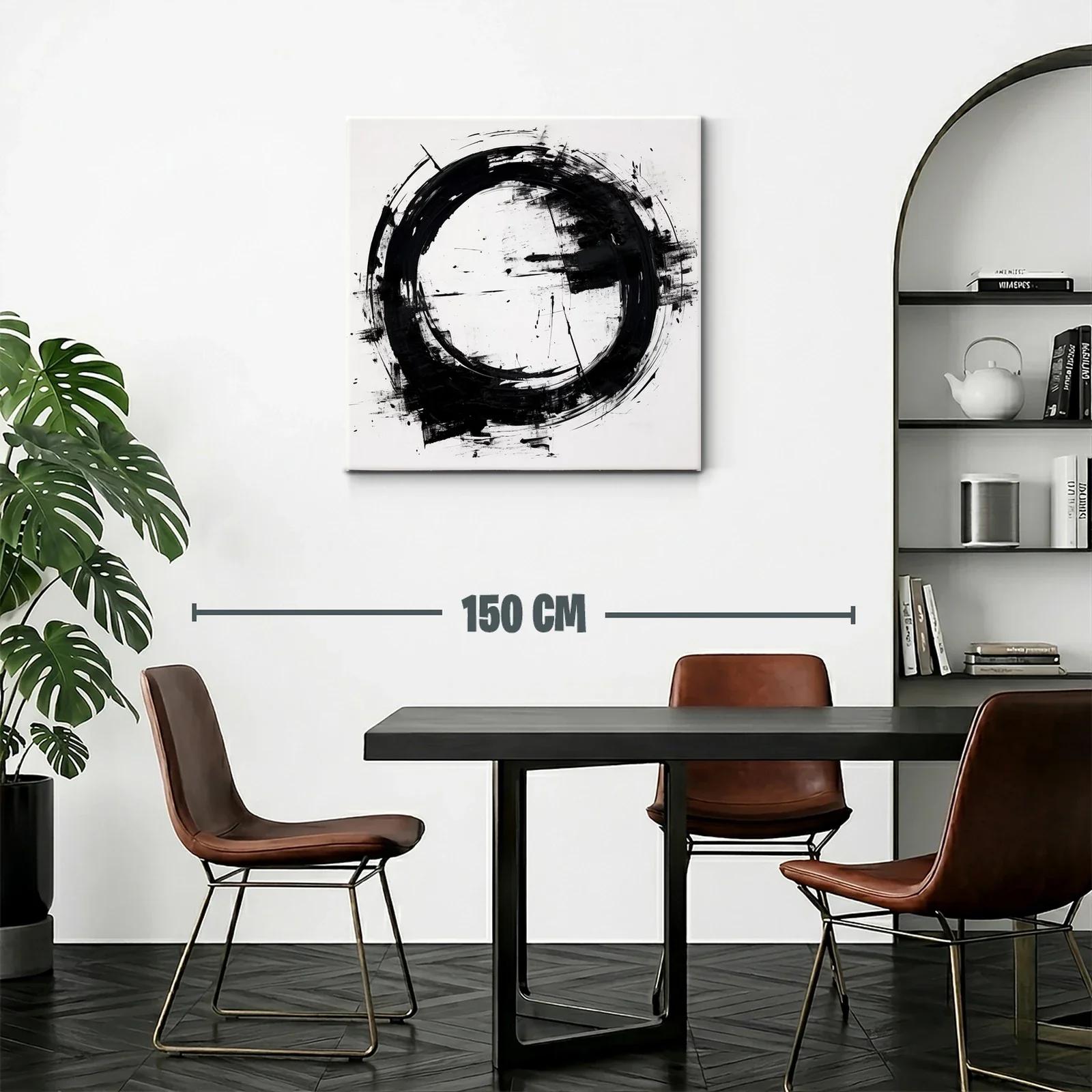 Círculo negro abstracto en fondo blanco moderno y elegante — miniatura 2