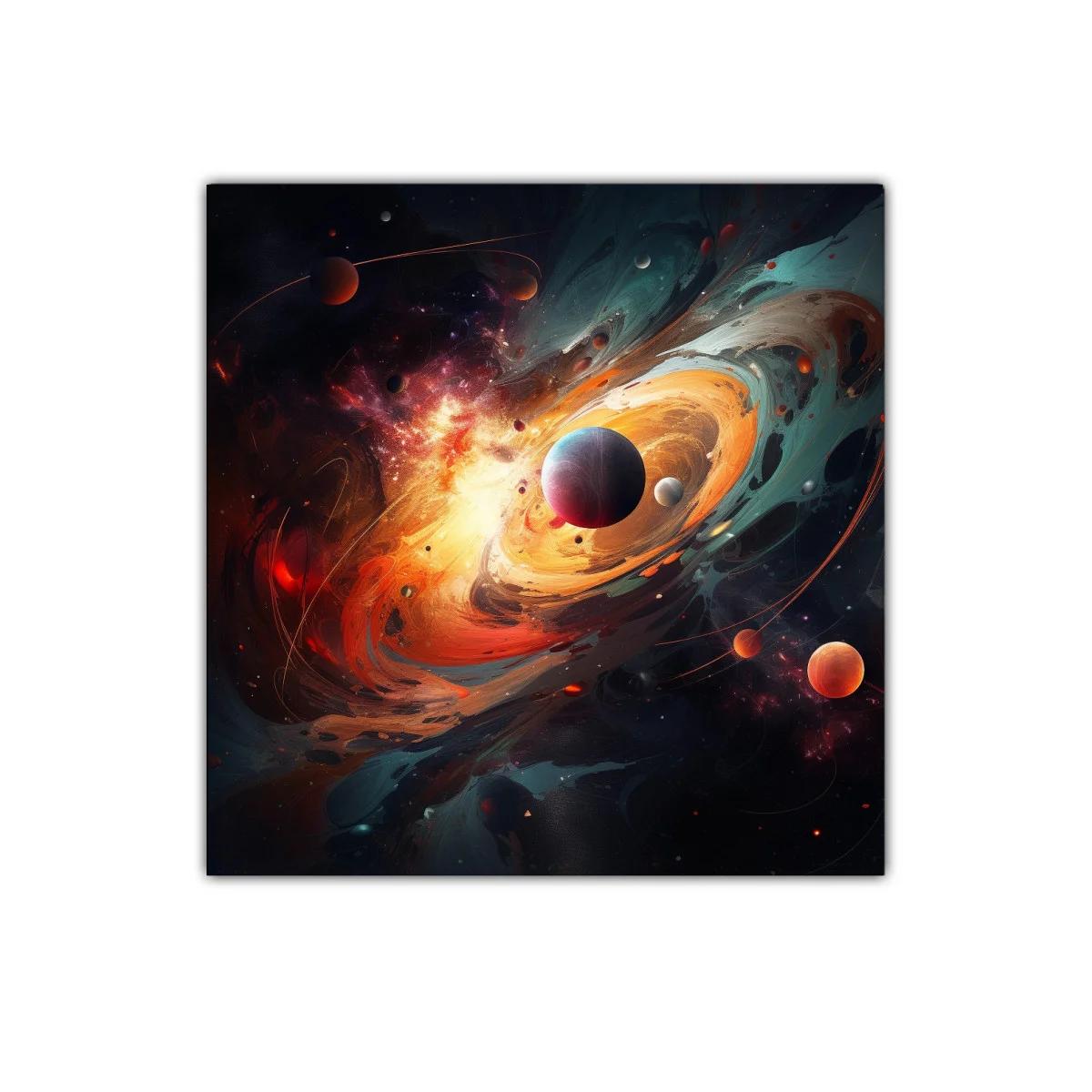 Explosión Cósmica con Planetas en Movimiento