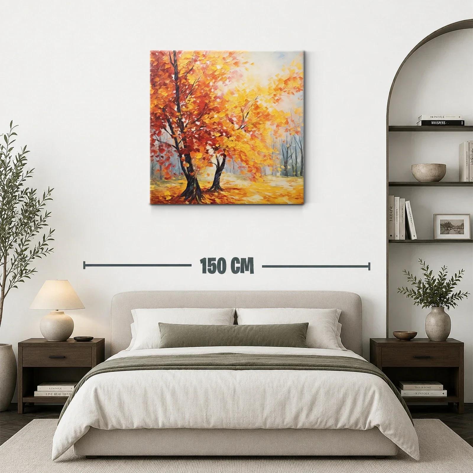 Árboles de otoño con vibrantes hojas anaranjadas y amarillas — miniatura 3