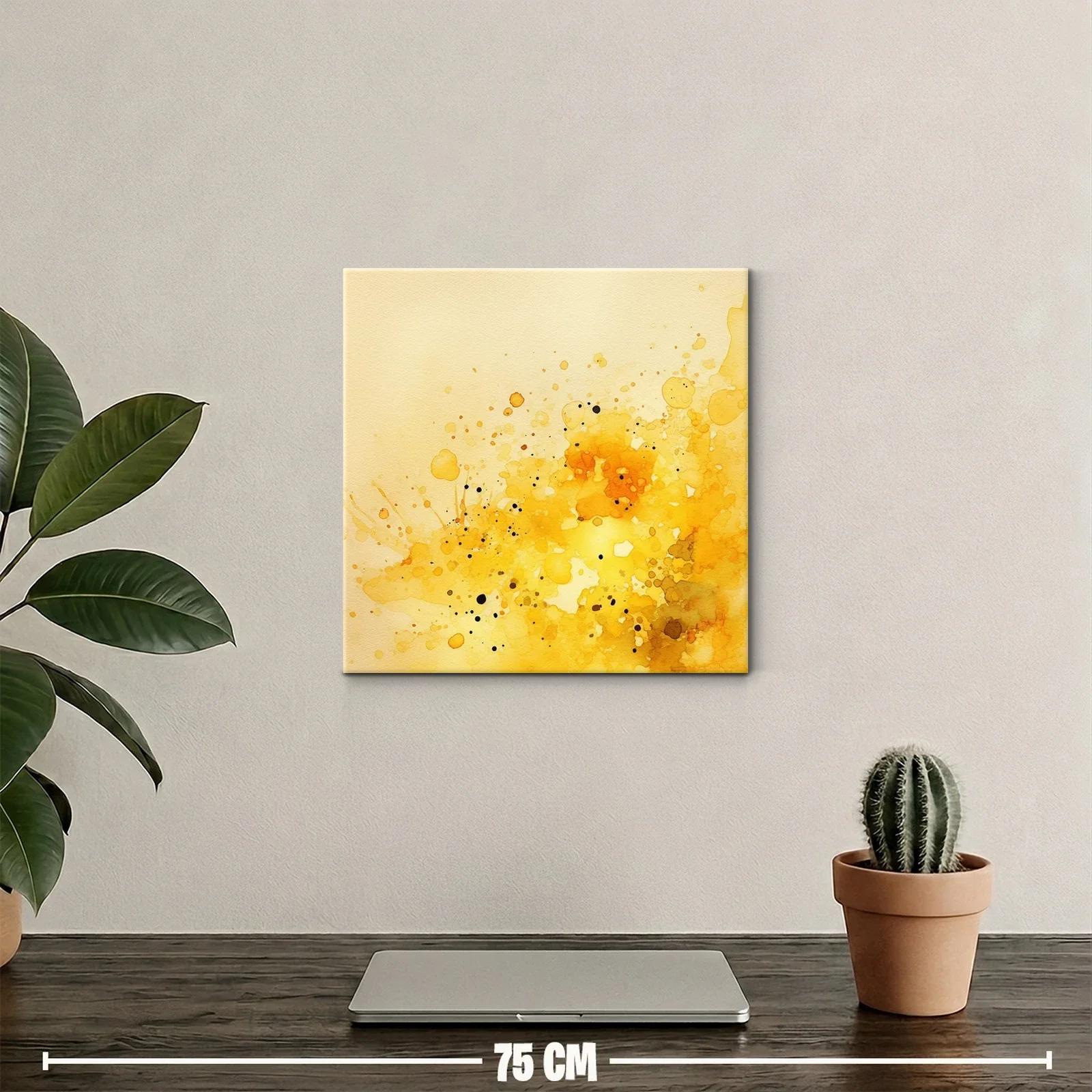Cuadro abstracto en tonos cálidos y dorados — miniatura 2
