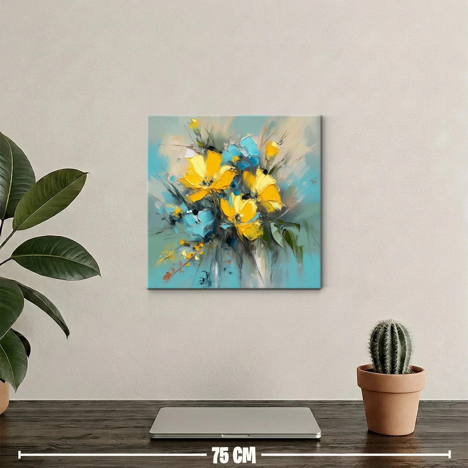 Flores vibrantes en tonos amarillos y azules — miniatura 2
