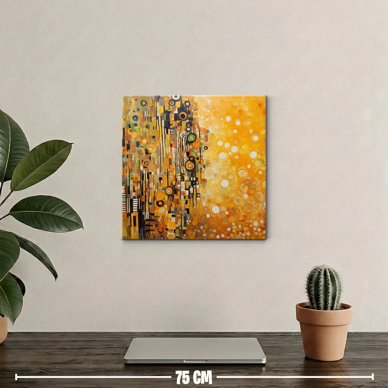 Composición abstracta en vibrantes tonos dorados y anaranjados — miniatura 2