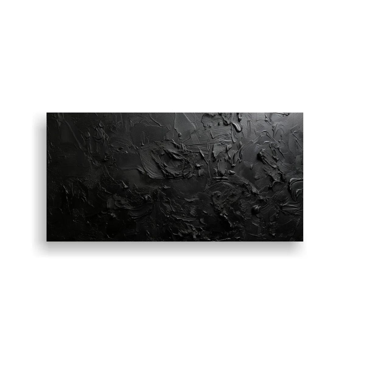 Cuadro textura abstracta negra con relieve irregular