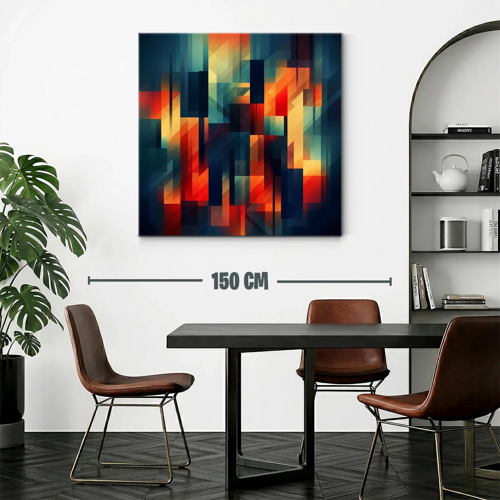 Composición abstracta vibrante con tonos cálidos y fríos — miniatura 2