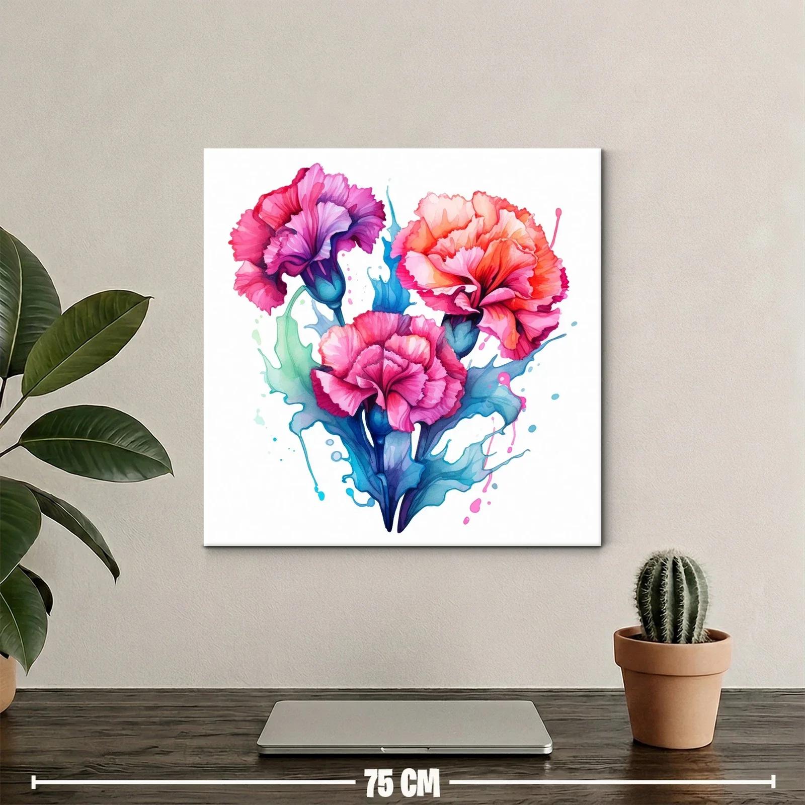 Vibrante ramo de claveles en tonos rosas y azules — miniatura 2