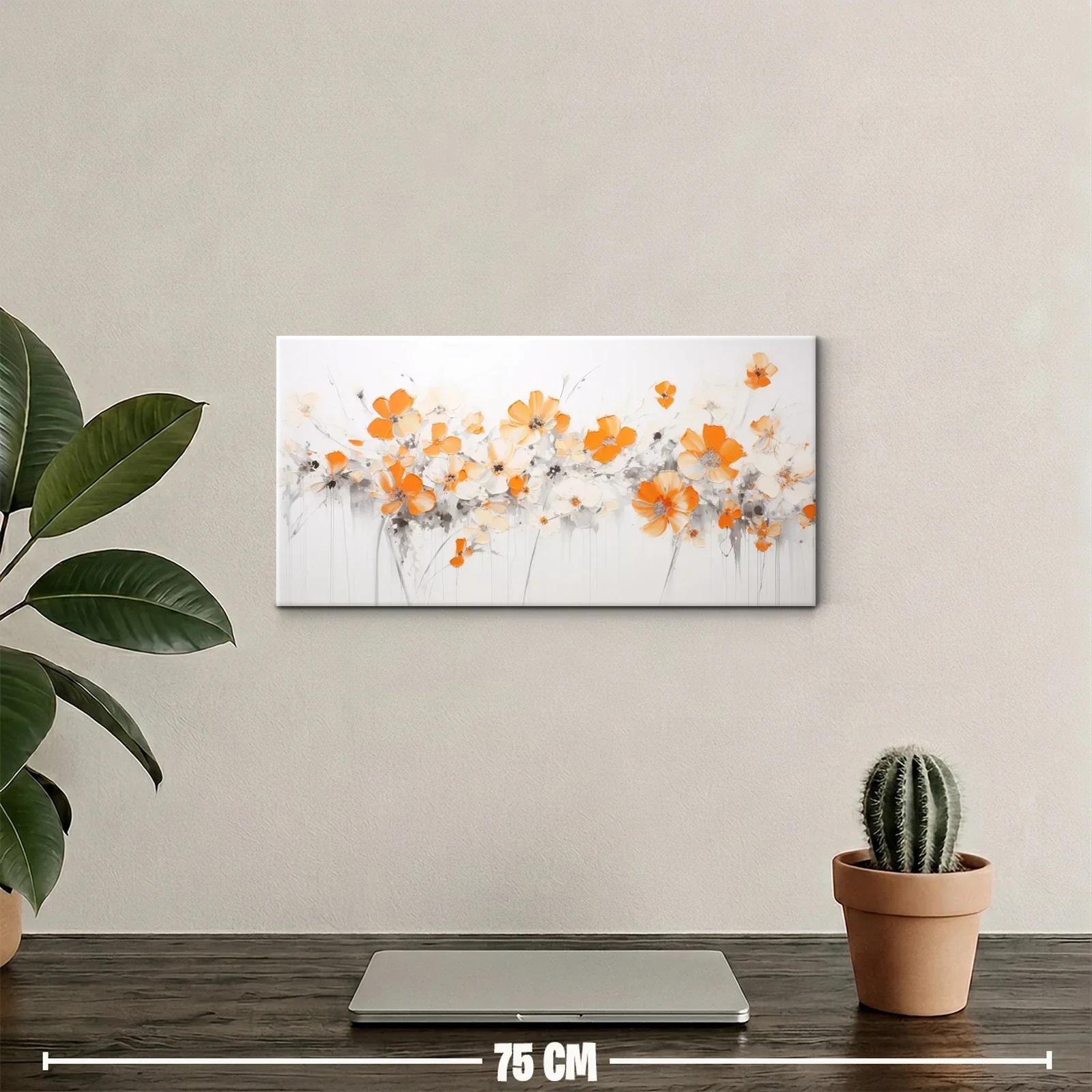 Cuadro amapolas naranjas en franja panorámica — miniatura 2